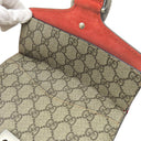 グッチ GUCCI ディオニュソス ミニバッグ 421970 ベージュ×レッド GGスプリームキャンバス スウェード ショルダーバッグ シルバー金具 赤 チェーン タイガーヘッド