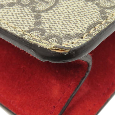 グッチ GUCCI ディオニュソス ミニバッグ 421970 ベージュ×レッド GGスプリームキャンバス スウェード ショルダーバッグ シルバー金具 赤 チェーン タイガーヘッド