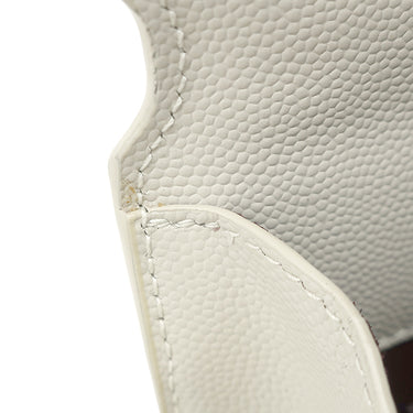 サンローラン SAINT LAURENT カサンドラ トップハンドル 623930 ホワイト レザー ショルダーバッグ ゴールド金具 白 ハンドバッグ ショルダー