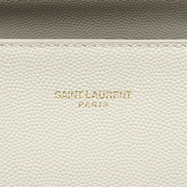 サンローラン SAINT LAURENT カサンドラ トップハンドル 623930 ホワイト レザー ショルダーバッグ ゴールド金具 白 ハンドバッグ ショルダー