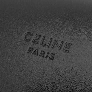 セリーヌ CELINE フォンポーチ 10G332 ブラック レザー ショルダーバッグ 黒 白 ロゴ 総柄 モバイルポーチ