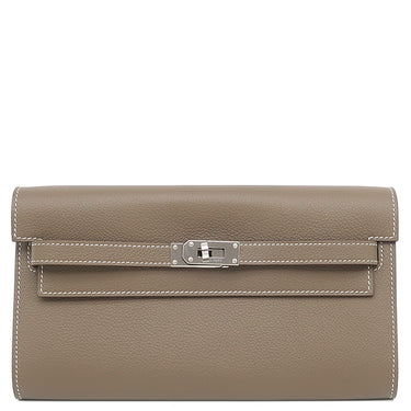 エルメス HERMES ケリーウォレット ロング トゥーゴー エトゥープ エバーカラー 長財布 シルバー金具 グレージュ 2024年製