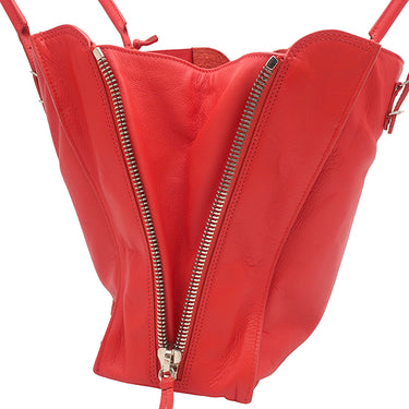 バレンシアガ BALENCIAGA ペーパー トート 357330 レッド レザー トートバッグ シルバー金具 赤 A5