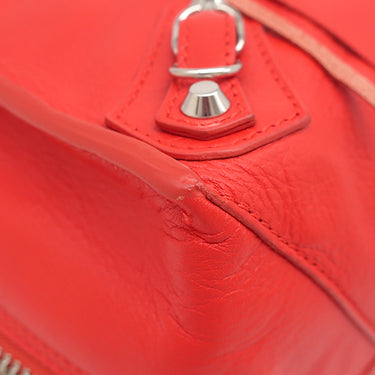 バレンシアガ BALENCIAGA ペーパー トート 357330 レッド レザー トートバッグ シルバー金具 赤 A5