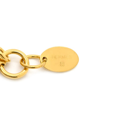 エルメス HERMES ループメドール ペンダント ブラック×ゴールド ヴォースイフト GP ネックレス 黒 GP レザー