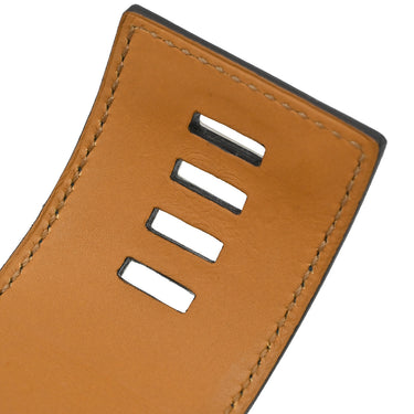 エルメス HERMES コリエ ド シアン ブルーイズミール×ゴールド アリゲーター GP S ブレスレット シルバー金具 青 艶あり