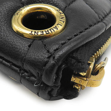 サンローラン SAINT LAURENT サド トライアングル 802198 ブラック ラムスキン コインケース ゴールド金具 黒 小銭入れ 三角形