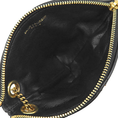 サンローラン SAINT LAURENT サド トライアングル 802198 ブラック ラムスキン コインケース ゴールド金具 黒 小銭入れ 三角形