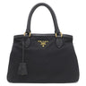 プラダ PRADA ロゴプレート 2WAY バッグ NERO ナイロン レザー 2WAYバッグ ゴールド金具 黒 ハンドバッグ ショルダー テスート