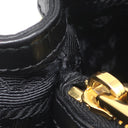 プラダ PRADA ロゴプレート 2WAY バッグ NERO ナイロン レザー 2WAYバッグ ゴールド金具 黒 ハンドバッグ ショルダー テスート