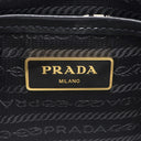プラダ PRADA ロゴプレート 2WAY バッグ NERO ナイロン レザー 2WAYバッグ ゴールド金具 黒 ハンドバッグ ショルダー テスート
