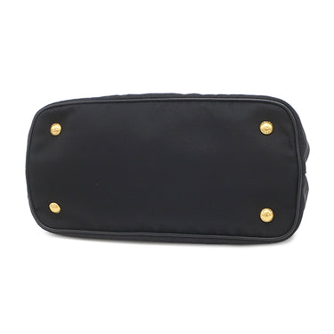 プラダ PRADA ロゴプレート 2WAY バッグ NERO ナイロン レザー 2WAYバッグ ゴールド金具 黒 ハンドバッグ ショルダー テスート