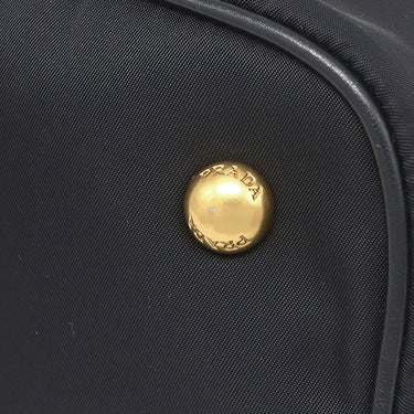 プラダ PRADA ロゴプレート 2WAY バッグ NERO ナイロン レザー 2WAYバッグ ゴールド金具 黒 ハンドバッグ ショルダー テスート