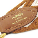 エルメス HERMES バンドリエール サングル ジグザグ ゴールド×エクリュ スイフト トワルコットン ショルダーストラップ シルバー金具 茶 白