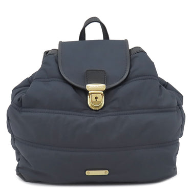 バーバリー BURBERRY キルティング ミニ リュック ネイビー×ブラック ナイロン レザー リュック・デイパック ゴールド金具 巾着 ノバチェック キッズライン