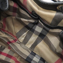 バーバリー BURBERRY キルティング ミニ リュック ネイビー×ブラック ナイロン レザー リュック・デイパック ゴールド金具 巾着 ノバチェック キッズライン
