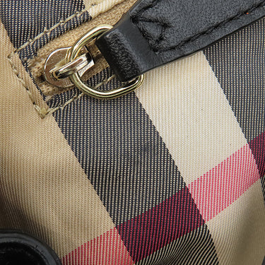 バーバリー BURBERRY キルティング ミニ リュック ネイビー×ブラック ナイロン レザー リュック・デイパック ゴールド金具 巾着 ノバチェック キッズライン