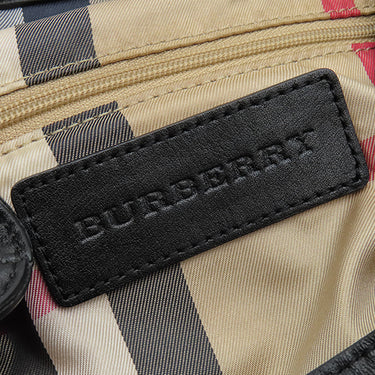 バーバリー BURBERRY キルティング ミニ リュック ネイビー×ブラック ナイロン レザー リュック・デイパック ゴールド金具 巾着 ノバチェック キッズライン