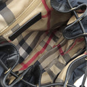 バーバリー BURBERRY キルティング ミニ リュック ネイビー×ブラック ナイロン レザー リュック・デイパック ゴールド金具 巾着 ノバチェック キッズライン