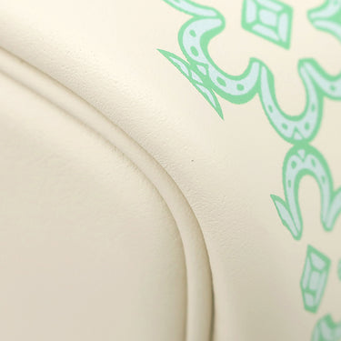 エルメス HERMES ピコタンロックミクロ ラッキーデイジー ナタ×ヴェール ヴォースイフト ハンドバッグ ゴールド金具 アイボリー 緑