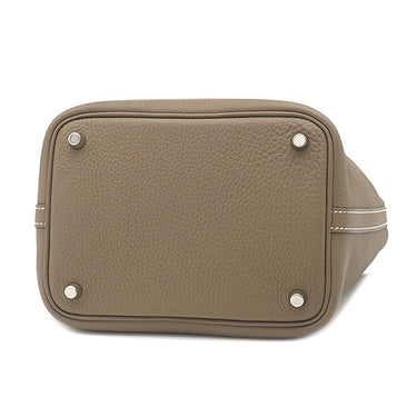エルメス HERMES ピコタンロック 18 PM エトゥープ トリヨンクレマンス ハンドバッグ シルバー金具 グレージュ