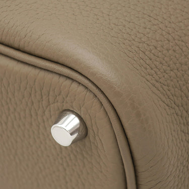エルメス HERMES ピコタンロック 18 PM エトゥープ トリヨンクレマンス ハンドバッグ シルバー金具 グレージュ