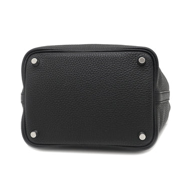 エルメス HERMES ピコタンロック 18 PM ブラック トリヨンクレマンス ハンドバッグ シルバー金具 黒