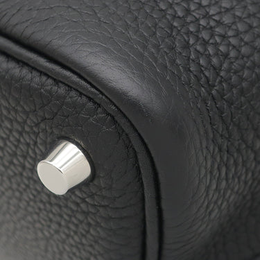 エルメス HERMES ピコタンロック 18 PM ブラック トリヨンクレマンス ハンドバッグ シルバー金具 黒