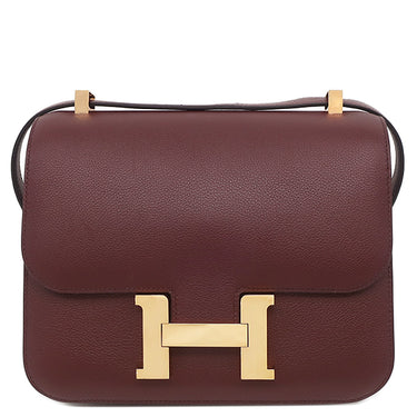 エルメス HERMES コンスタンス3 24 ボルドー エバーカラー ショルダーバッグ ゴールド金具 赤茶