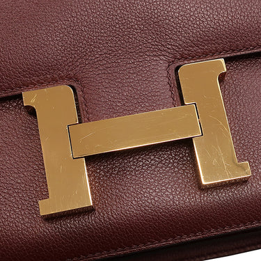 エルメス HERMES コンスタンス3 24 ボルドー エバーカラー ショルダーバッグ ゴールド金具 赤茶