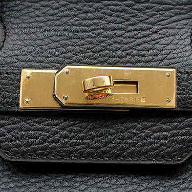 エルメス HERMES バーキン35 ブラック アルデンヌ ハンドバッグ ゴールド金具 黒