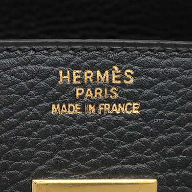 エルメス HERMES バーキン35 ブラック アルデンヌ ハンドバッグ ゴールド金具 黒