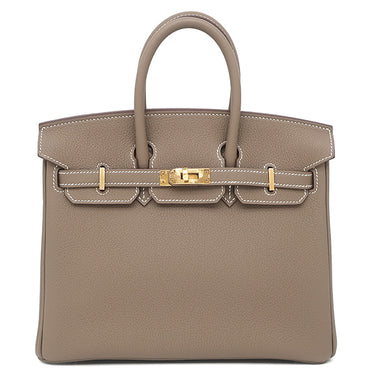 エルメス HERMES バーキン25 エトゥープ トゴ ハンドバッグ ゴールド金具 グレージュ 2026年製