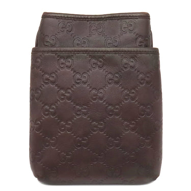 グッチ GUCCI グッチシマ ミニショルダー 141863 ブラウン レザー ショルダーバッグ シルバー金具 茶