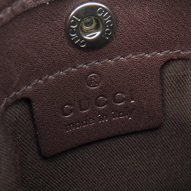 グッチ GUCCI グッチシマ ミニショルダー 141863 ブラウン レザー ショルダーバッグ シルバー金具 茶