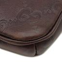 グッチ GUCCI グッチシマ ミニショルダー 141863 ブラウン レザー ショルダーバッグ シルバー金具 茶