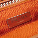プラダ PRADA テスート インプントゥ チェーンショルダー オレンジ ナイロン ショルダーバッグ シルバー金具 キルティング