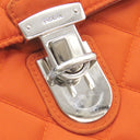 プラダ PRADA テスート インプントゥ チェーンショルダー オレンジ ナイロン ショルダーバッグ シルバー金具 キルティング