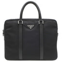 プラダ PRADA ナイロン ブリーフケース 2VE871 ブラック ナイロン レザー 2WAYバッグ シルバー金具 黒 ビジネスバッグ ショルダー トライアングルロゴ