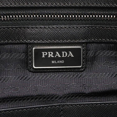 プラダ PRADA ナイロン ブリーフケース 2VE871 ブラック ナイロン レザー 2WAYバッグ シルバー金具 黒 ビジネスバッグ ショルダー トライアングルロゴ