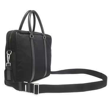 プラダ PRADA ナイロン ブリーフケース 2VE871 ブラック ナイロン レザー 2WAYバッグ シルバー金具 黒 ビジネスバッグ ショルダー トライアングルロゴ