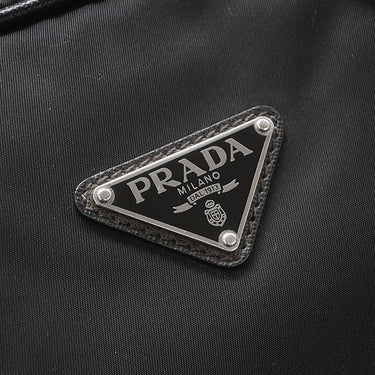 プラダ PRADA ナイロン ブリーフケース 2VE871 ブラック ナイロン レザー 2WAYバッグ シルバー金具 黒 ビジネスバッグ ショルダー トライアングルロゴ
