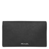 プラダ PRADA サフィアーノ スマホケース 2ZH074 NERO レザー 長財布 シルバー金具 黒 ロゴプレート カード入れ 二つ折り