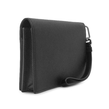 プラダ PRADA サフィアーノ スマホケース 2ZH074 NERO レザー 長財布 シルバー金具 黒 ロゴプレート カード入れ 二つ折り