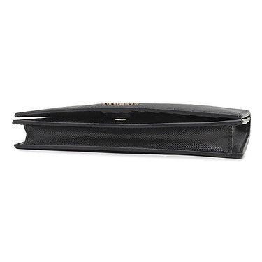 プラダ PRADA サフィアーノ スマホケース 2ZH074 NERO レザー 長財布 シルバー金具 黒 ロゴプレート カード入れ 二つ折り