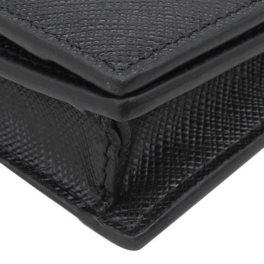 プラダ PRADA サフィアーノ スマホケース 2ZH074 NERO レザー 長財布 シルバー金具 黒 ロゴプレート カード入れ 二つ折り