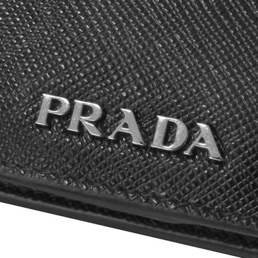 プラダ PRADA サフィアーノ スマホケース 2ZH074 NERO レザー 長財布 シルバー金具 黒 ロゴプレート カード入れ 二つ折り