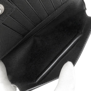 プラダ PRADA サフィアーノ スマホケース 2ZH074 NERO レザー 長財布 シルバー金具 黒 ロゴプレート カード入れ 二つ折り