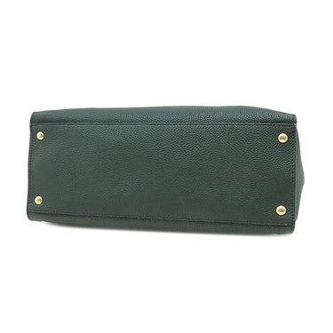 サルヴァトーレ・フェラガモ Salvatore Ferragamo ガンチーニ 2WAYバッグ グリーン レザー 2WAYバッグ ゴールド金具 緑 ハンドバッグ ショルダー