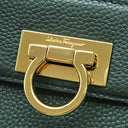 サルヴァトーレ・フェラガモ Salvatore Ferragamo ガンチーニ 2WAYバッグ グリーン レザー 2WAYバッグ ゴールド金具 緑 ハンドバッグ ショルダー